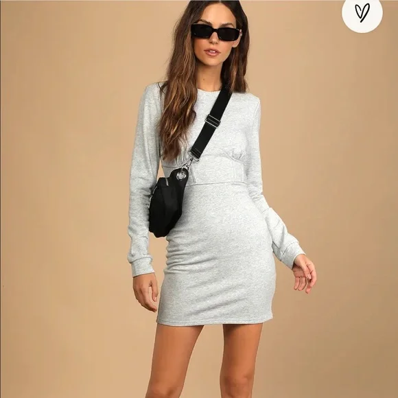 Lulus Dresses Nwt Lulus Anything But Casual Heather Grey